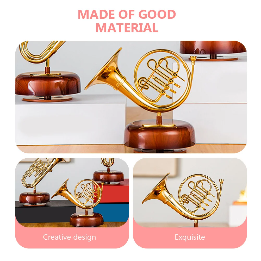 

Musical Instrument Figurine Tuba Decor Beautiful Desktop Ornaments Trumpet Wind Instruments Exquisite Decorations