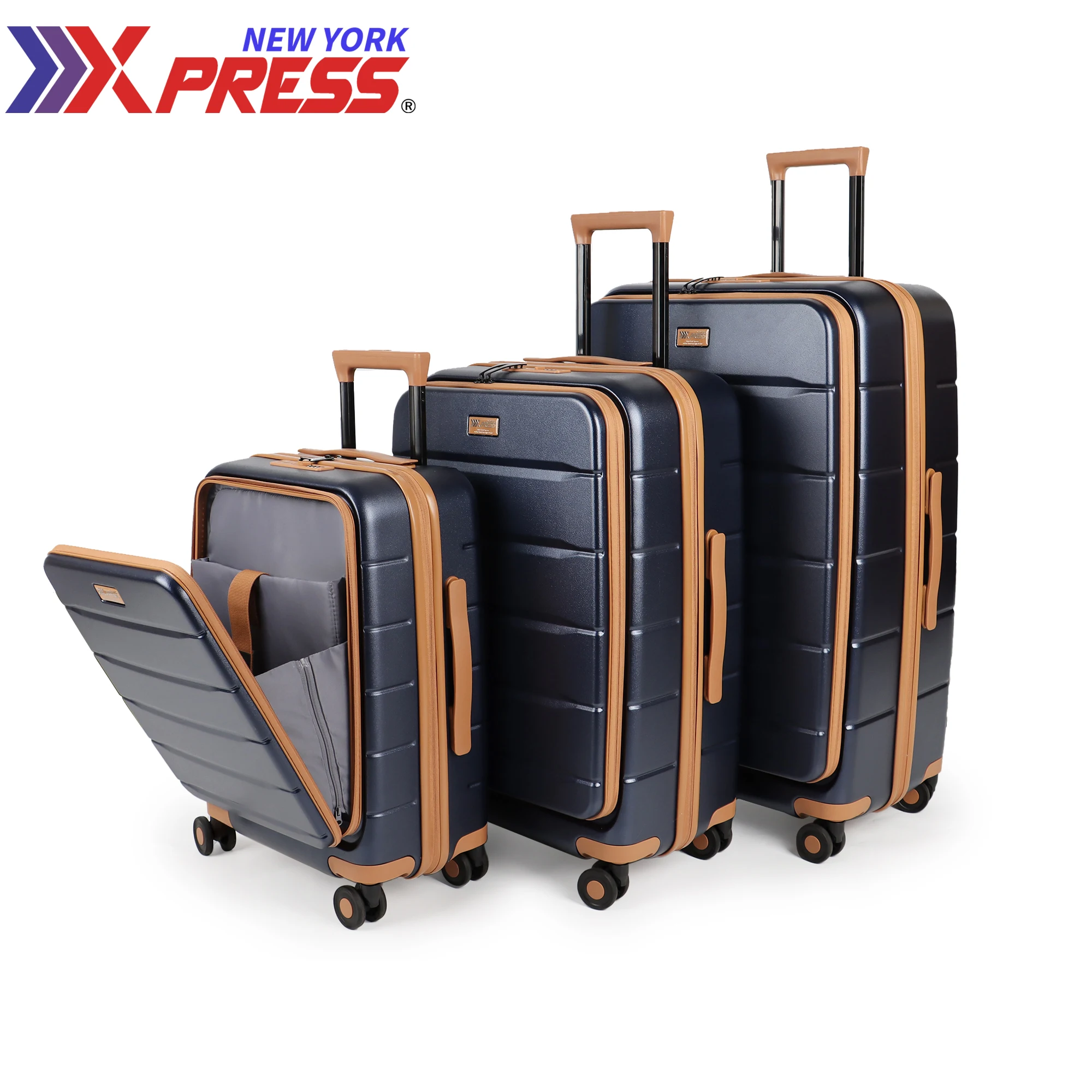 

20“/24”/28“ Front Opening Luggage sets 3 Pieces Expandable Hardshell Suitcase set with TSA Lock Carry-On Luggage with Laptop