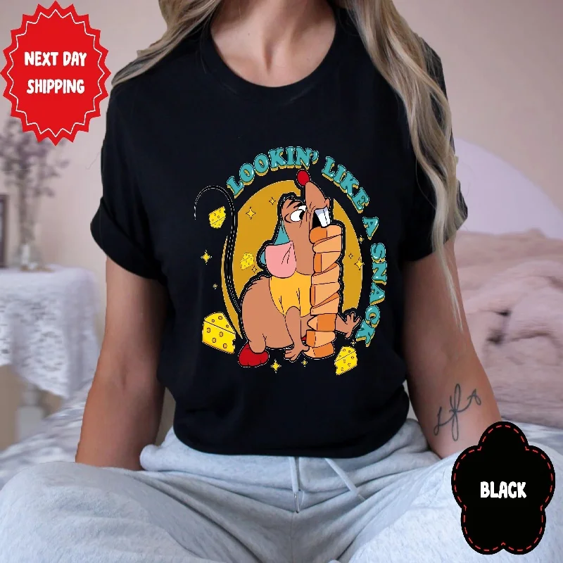 

Disney Cinderella Gus Looking Like A Snack Shirt Cute Gus Disney Snacks Shirt Gus Snack Shirt Women Breathable 100% Cotton