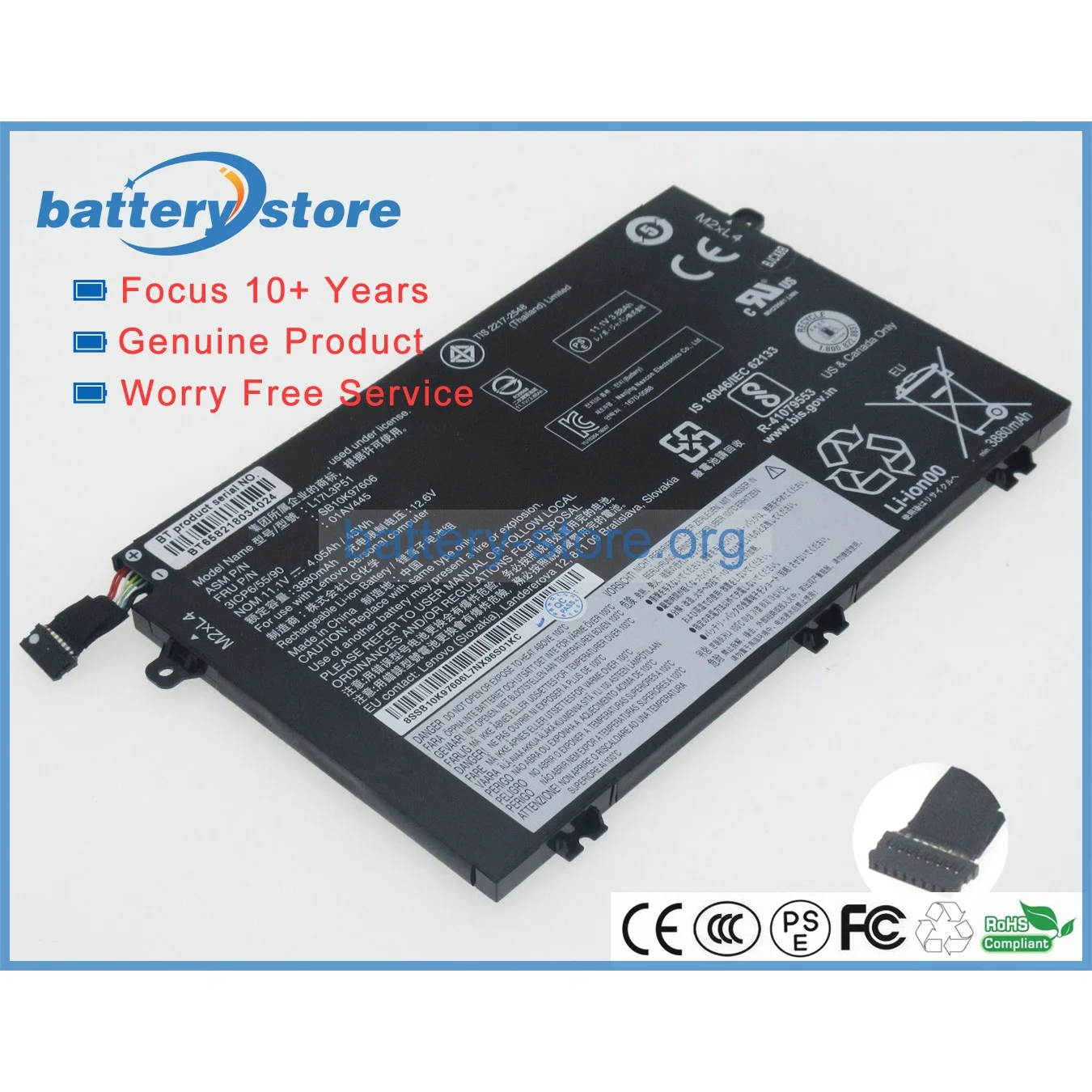 Genuine laptop batteries for L17M3P51,L17C3P51,01AV446,01AV448,01AV447,SB10K97607,SB10K97608,SB10K97609,5B10W13889,SB10T83131