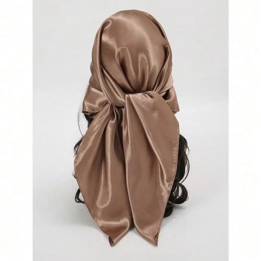 

1pc 90*90CM Solid Color Bandana Women's Versatile Square Scarf Women Scarf Bandana,Hair Band,Head Band Ideal For Dressing Up Your Look