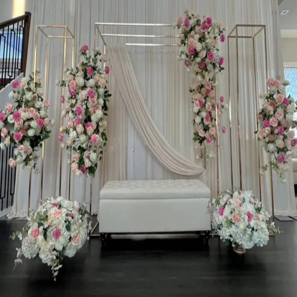 

1pcs/3pcs)Wedding Events Decoration Rectangle Frame Gold Stainless Steel Backdrop Arch