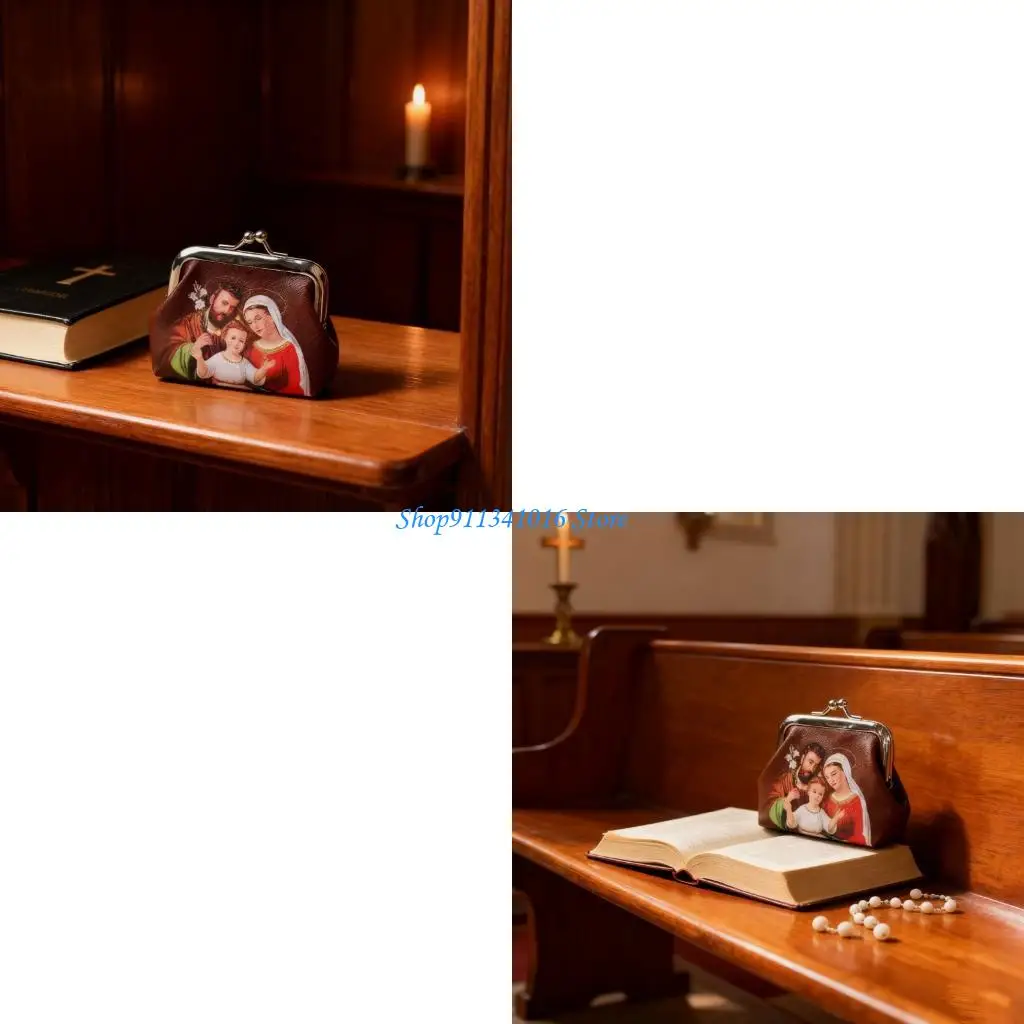 

Catholic Rosary Coin Purses Headphone Bag Rosary Prayer Bag for Women Girls