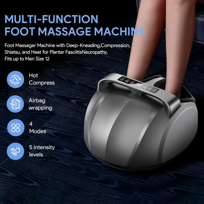 Portable Foot Massage Machine Wireless Vibration Heating Therapy Airbag Wrapping Foot Massagers Lightweight Massage Device