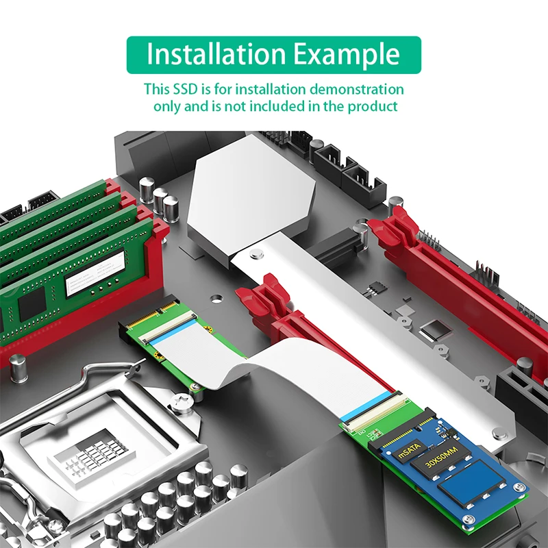 อะแดปเตอร์การ์ด MINI PCIE ไปยัง Mini PCI Express WiFi สายเคเบิลครึ่ง/เต็ม mSATA เป็น mSATA SSD Converter สำหรับเดสก์ท็อป