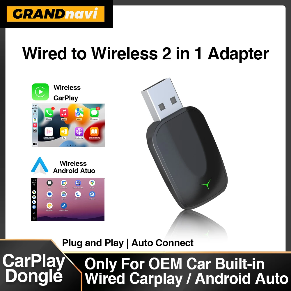 New Wireless CarPlay Android Auto Adapter Smart Mini Box Plug And Play WiFi Fast Connect Universal For Toyota VW KIA FORD