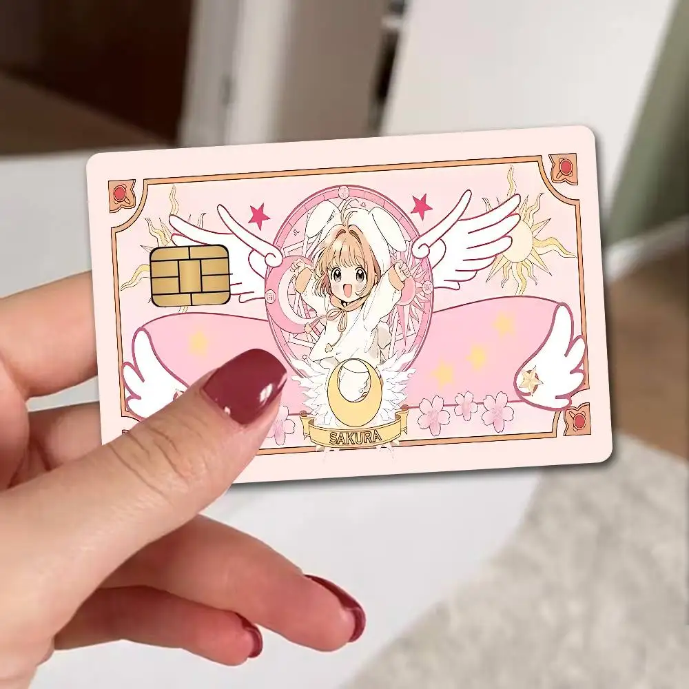 C-Cardcaptor Sakura 2024 Anime Cartoon Skin Stickers Film Tape Case for Big Credit Debit Card Front