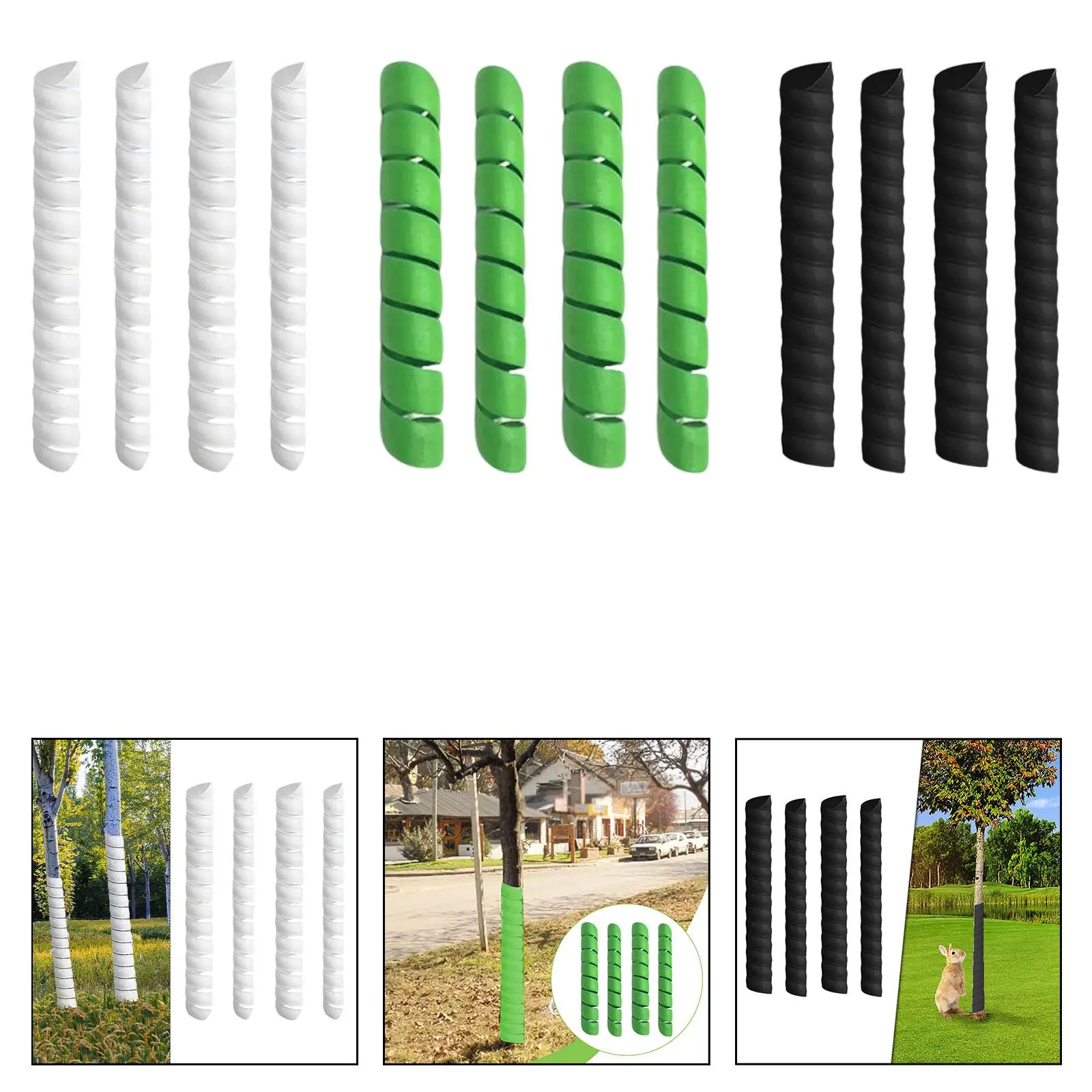 4x Trunk Wrap Plants Guard Sturdy Wildlife Protection Spiral Trunk Protector