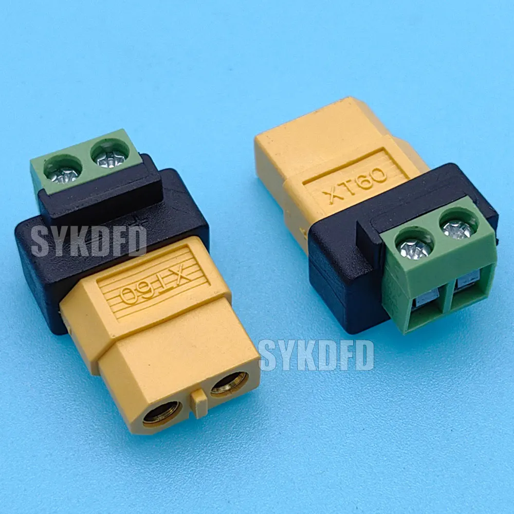 XT60 männlich weiblich auf 2-poliger Schraubklemmen-Adapter, lötfreier Ladeanschluss für Drohne, FPV, Balance-Ladegerät, LiPo-Akku