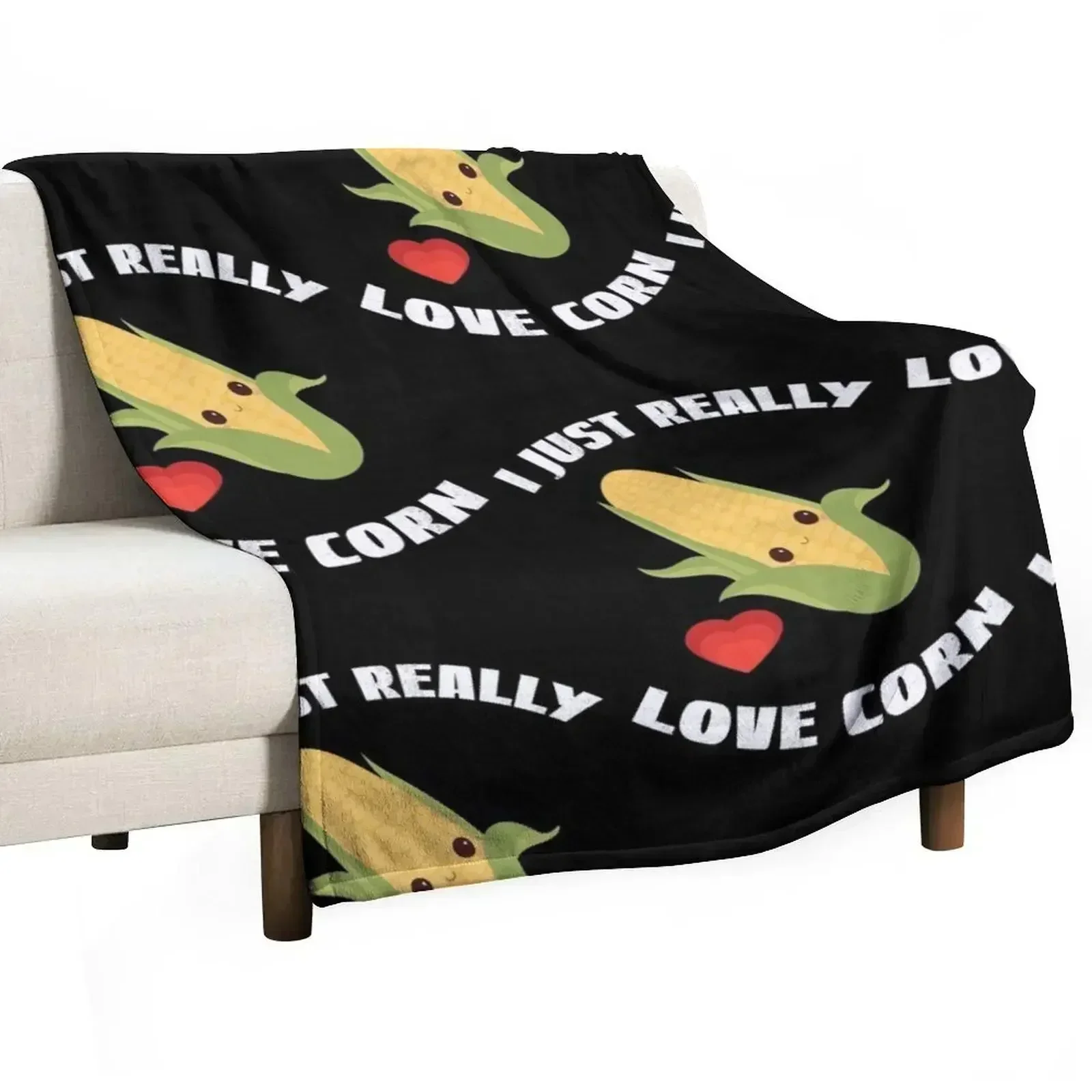 Corn On The Cob, I Just Really Love Corn Throw Blanket Vintage Stuffeds blankets and throws anime funny gift Camping Blankets