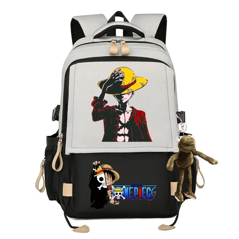 One Piece New Luffy Student Schoolbag Large Capacity Casual and Lightweight Shoulder Pad Cute Cartoon Backpack