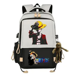 One Piece New Luffy Student Schoolbag Large Capacity Casual and Lightweight Shoulder Pad Cute Cartoon Backpack