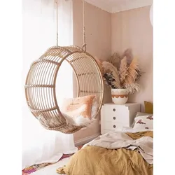 Ancient fish Nordic online basket swing retro indoor bedroom rattan woven hanging chair children Princess rocking chair