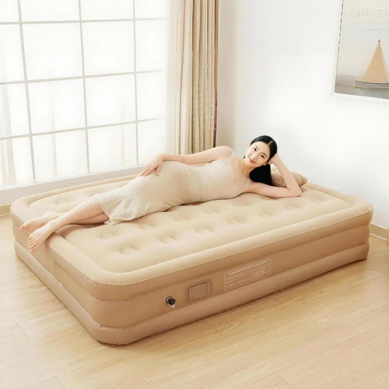 2025 Interior Air Mattress Glamping Mats PVC Inflatable Sleeping Mattress 1~2 Person Camping Bed Mat Built-in Pump