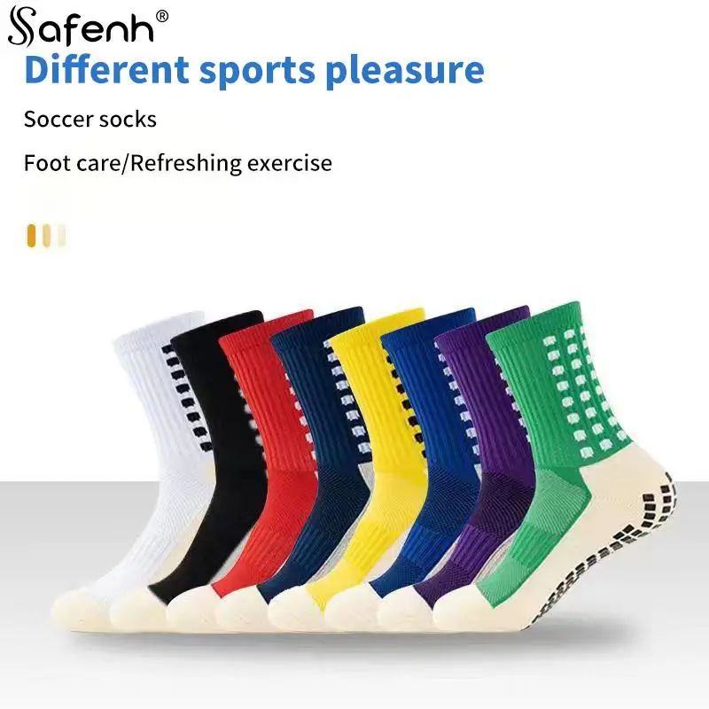 1Pair New Football Towel Socks Men\'s Socks Sports Cycling Grip Socks Anti Slip Non Slip Grip Pads For Football Basketball New