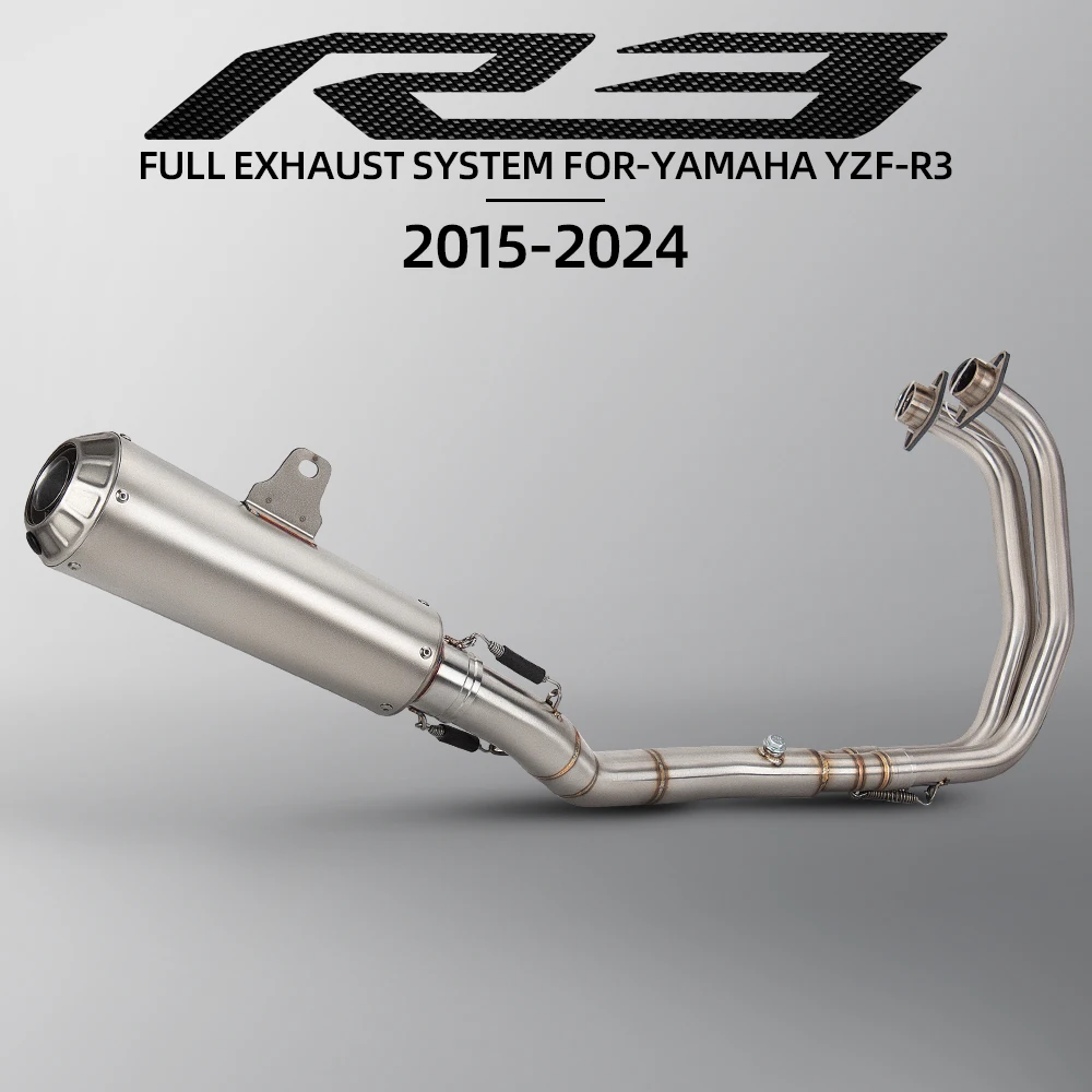 

Полная выхлопная система R3 для мотоциклов Yamaha R3, R25, MT03, MT25 2015-2026: Комплект переднего соединительного коллектора и выхлопной трубы