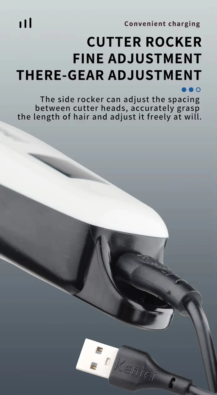 Kemei KM-PG809A KM-PG232 LCD USB Lade Haarschneidemaschine Einstellbare Professionelle Schneidemaschine KM-3382 Rasierer Trimmer für Männer – Detail 19