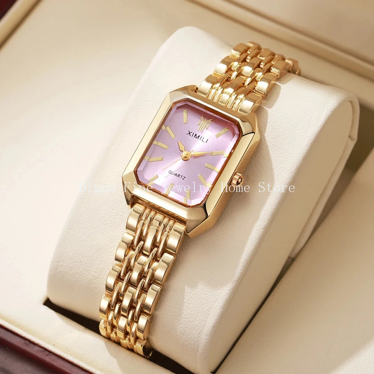 

Fashion Rectangle Women Watches Ladies Stainless Steel Strap Quartz Wristwatches Reloj Mujer（Without Box） women watches