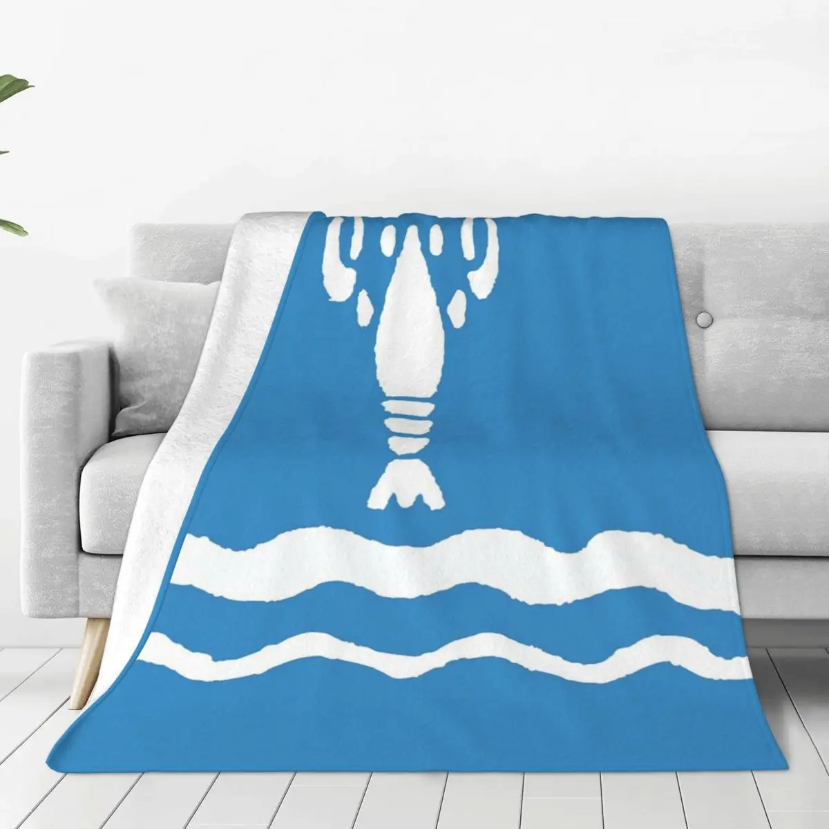 Blue Lobster Blankets Flannel Warm Sofa Throw Blankets For Home Bedroom Office Throws Bedspread Quilt