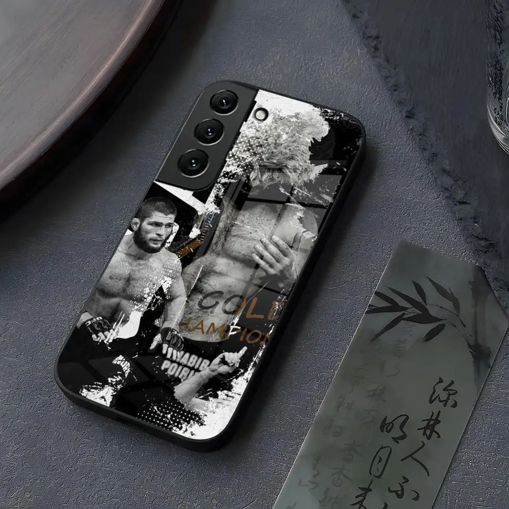 khabib nurmagomedov U-UFC Phone Case Glass for Samsung Galaxy S20 S25 S21 S22 S24 S23 Ultra Fe Plus A34 A54 A16 A24 A52 A53 M54