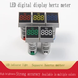Medidor de Hertz de CA, pantalla Digital de película normal cuadrada de 22mm, 1 piezas, AD101-22HZS, indicador de apertura de resaltado LED, AD101-22HZS