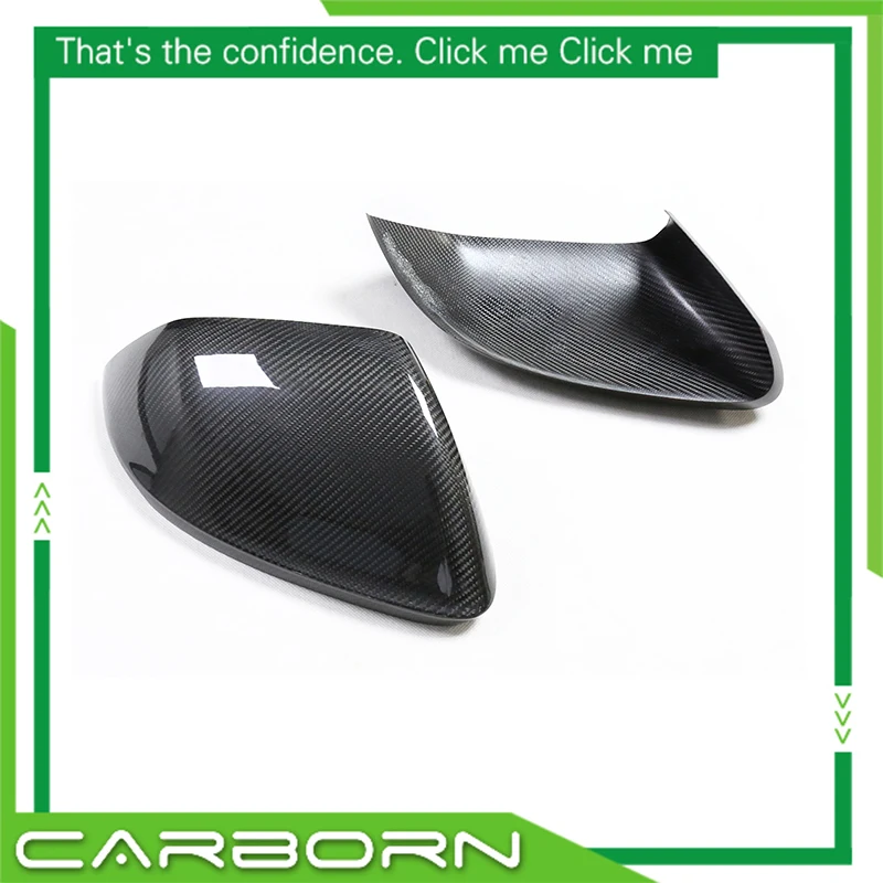 

For Lamborghini Urus For Audi Q8 RS Q8 2018-2022 Add On Style Real Dry Carbon Fiber Rear View Side Mirror Cover W/WO Side Assist