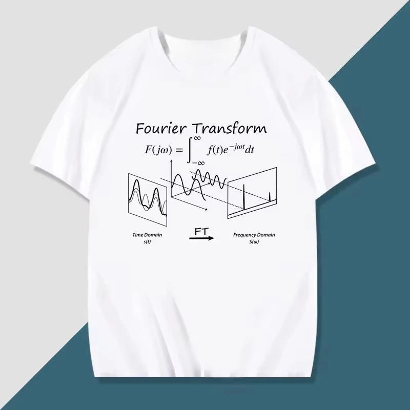 Summer Clothing Physics Chemistry Mathematics Euler Fourier Formula Printed T-shirt Top Multifunctional Oversized Men's T-shirt