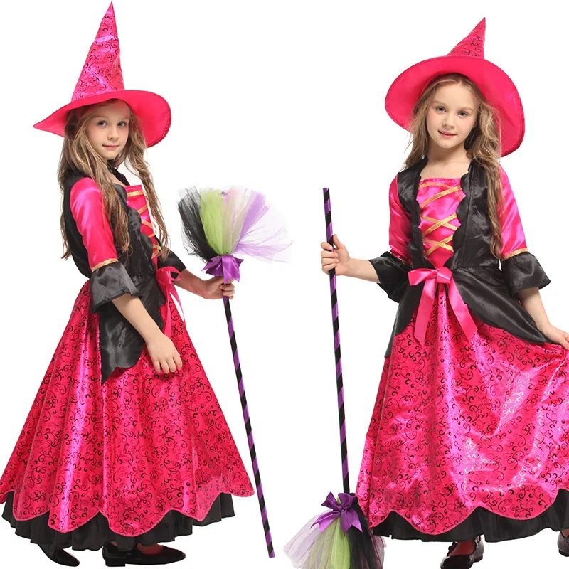 ハロウィン-女の子-ボール-パフォーマンス-ドレス-子供用-魔女-コスプレ-コスチューム-魔女-プリンセス-ドレス-カーニバル-パーティー-スーツ