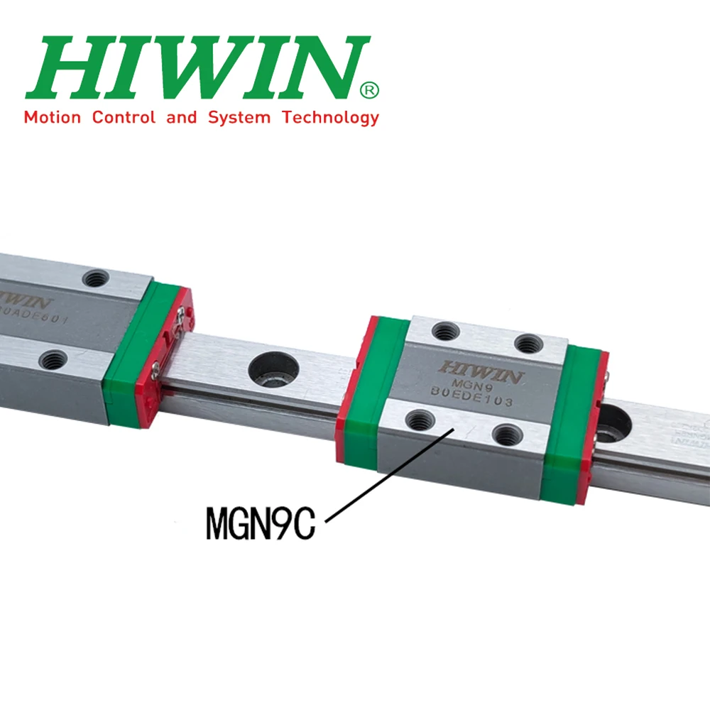 HIWIN Genuína MGN9C MGN9 Miniatura Trilho de Guia Linear + Deslizante 40 50 60-100 200 250 300 350 400 450 500 550 milímetros Para 3D Impressora CNC