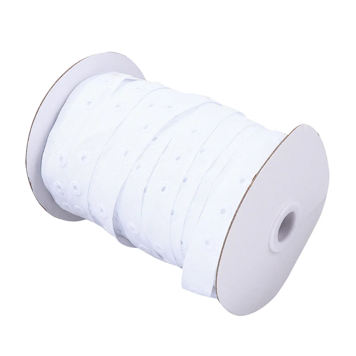 

2 рулона (2 шт.) ленты с кнопками-застежками шириной 1,8 см для пододеяльников, штор, ремонта одежды, белые, 18x18x36 см, с проставками для кнопок