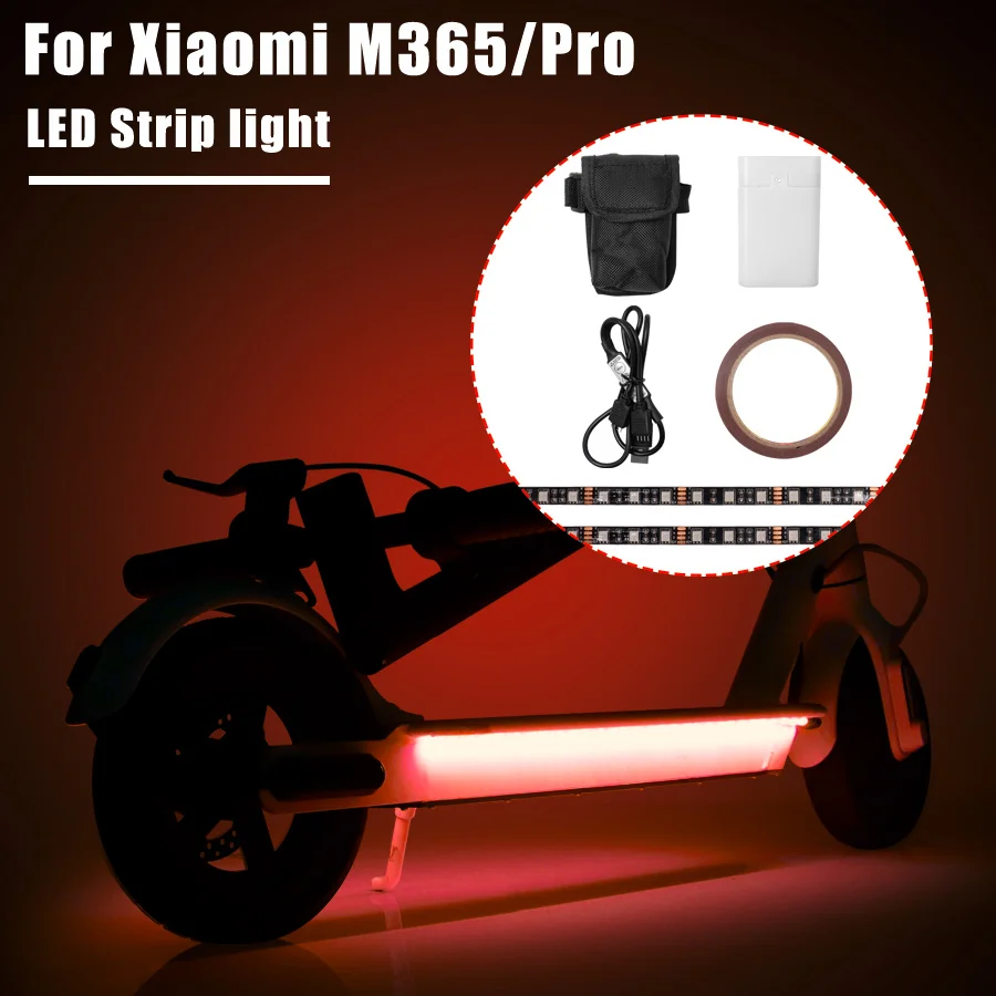 Waterproof LED Strip Flashlight Bar Lamp for Xiaomi M365 Pro 2 1S Mi3 Electric Scooter Switching Skateboard Night Light Strips