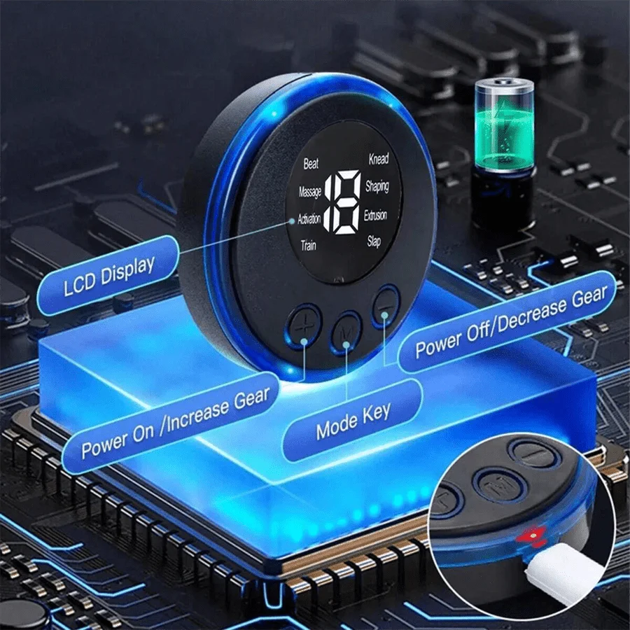 EMS Neck Massager Mini Neck Back Patch Stimulator Massager Pad Portable Gel Pad Sticker Ultra-Thin view 5