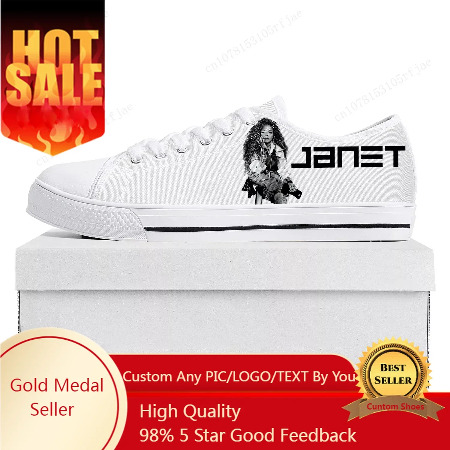 

Janet Jackson Singer Low Top Sneakers Mens Womens Teenager Canvas Sneaker The Jacksons Custom Casual Made Shoe