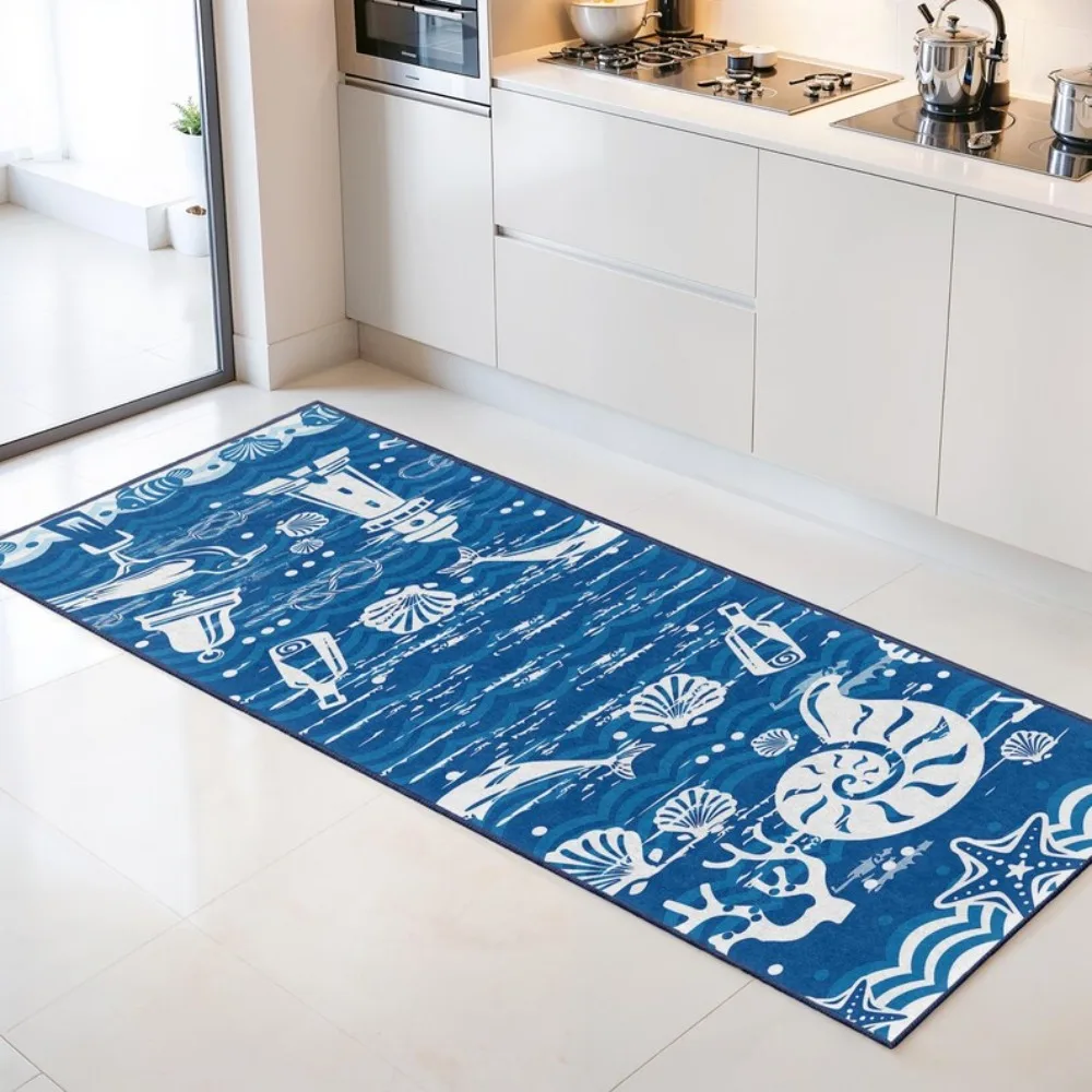 

"Ocean Marine Pattern Carpet Mat Rug Non-Slip Sea Life Theme Home Decoration for Living Room Entryway" Living Room Decoration