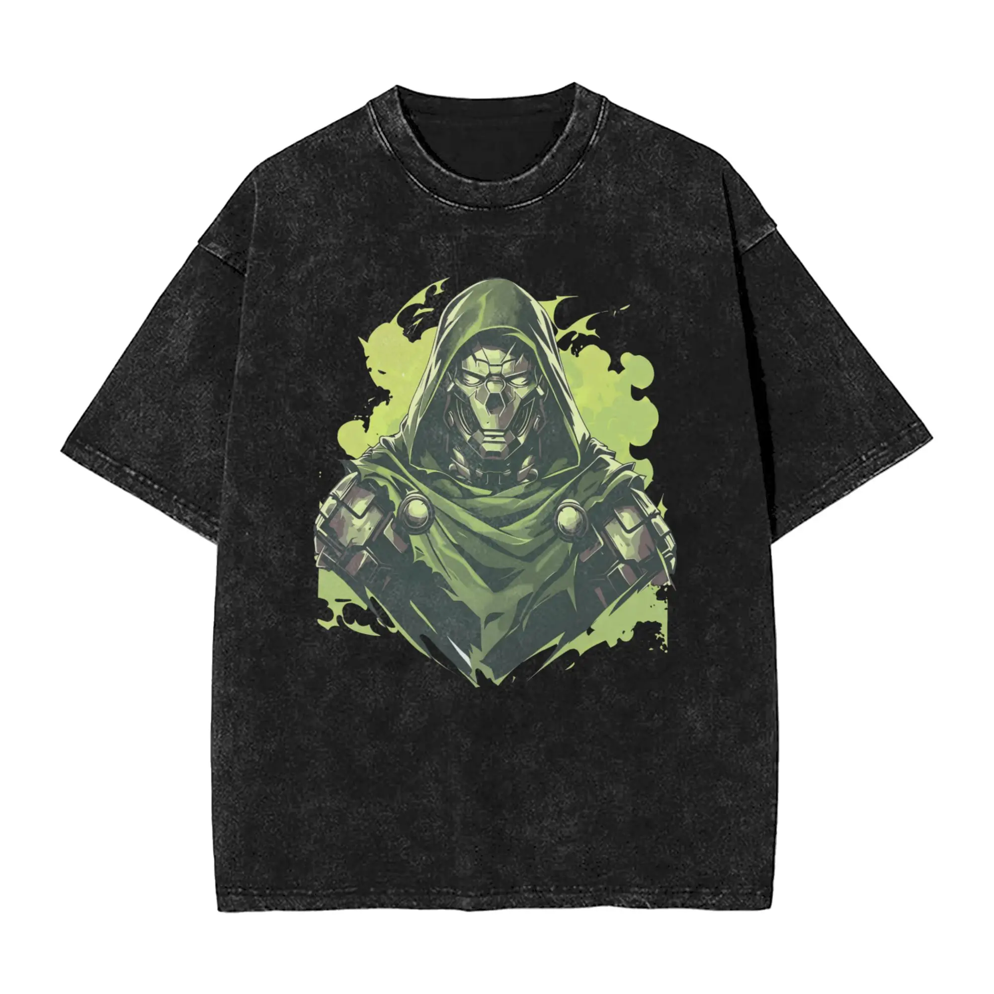 Leisure Dr Dooms Comics T-Shirts Men Crewneck Pure Cotton Washed T Shirt  Short Sleeve Tee Shirt Plus Size Clothes