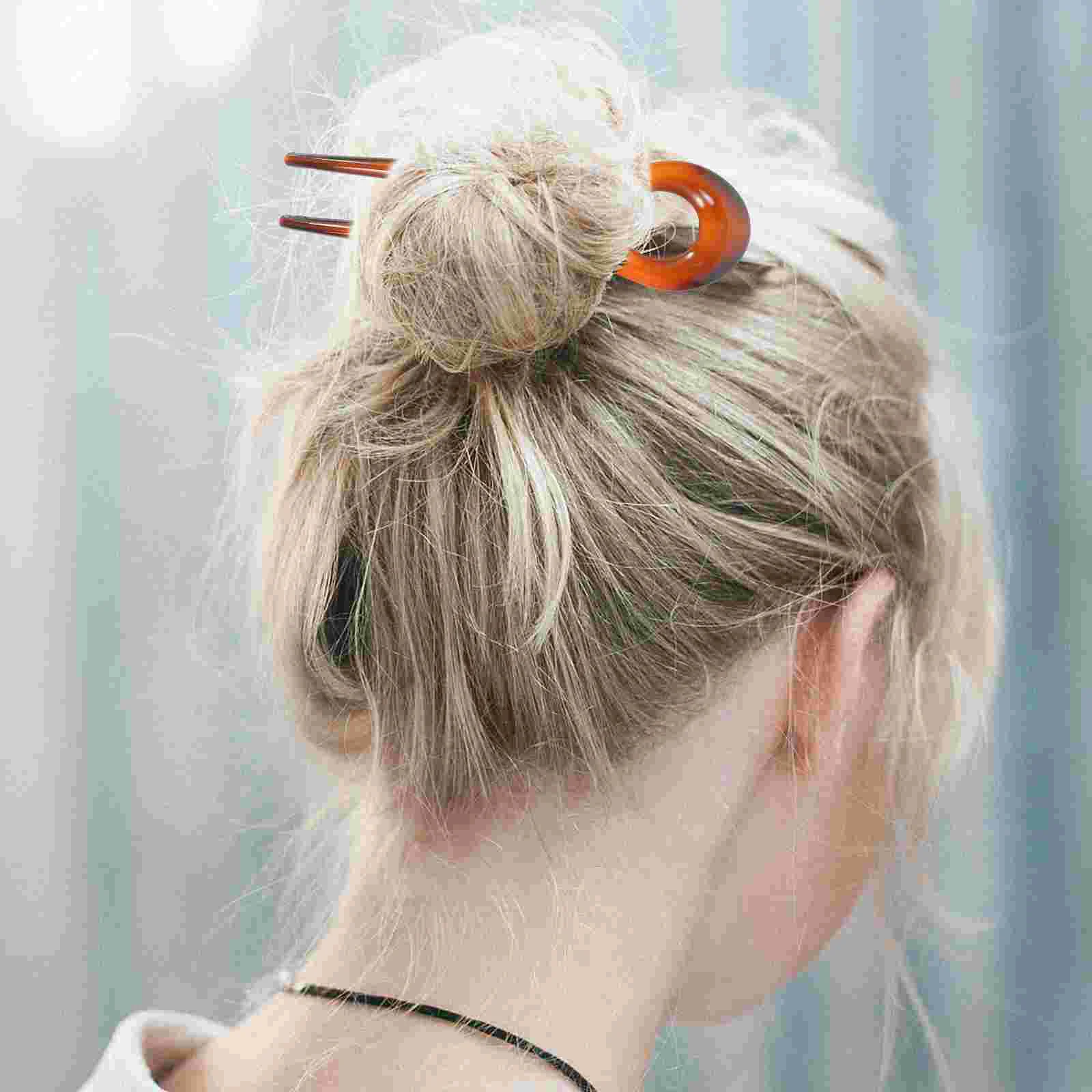 3 Pcs Hair Pins Clips for Girls Hairpin Stick Vintage Accessories French Glossy U Chopsticks Miss