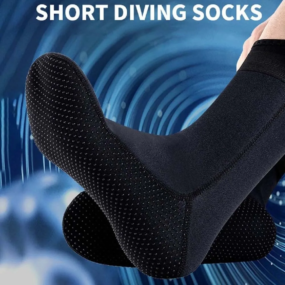 

1pair Water Sports 3MM Black Diving Socks Long Tube Adult Diving Surfing Boots 38-46 Non-slip Neoprene Water Socks Kayaking