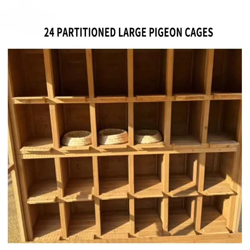 

Handcrafted 24 Cages Solid Wood Pigeon Loft Secure Resting Cage