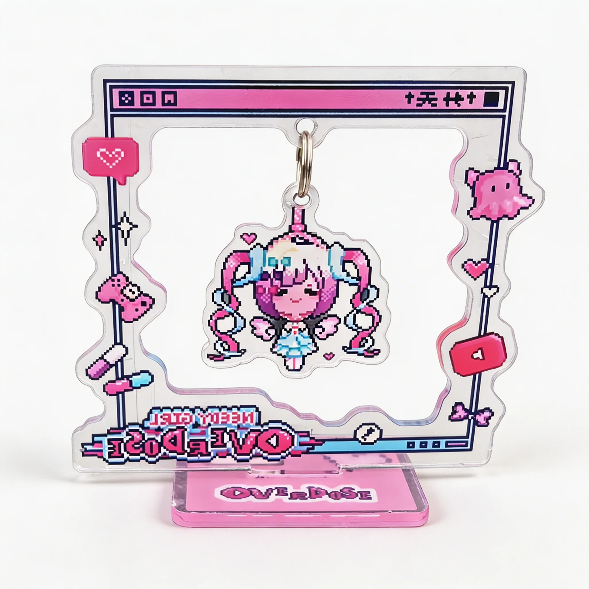 Needy Girl Overdose Pixel Swing Acrylic Stand Omgkawaiiangel Window Frame Desktop Ornament Y2K Cute Game Collectible Decor Gift