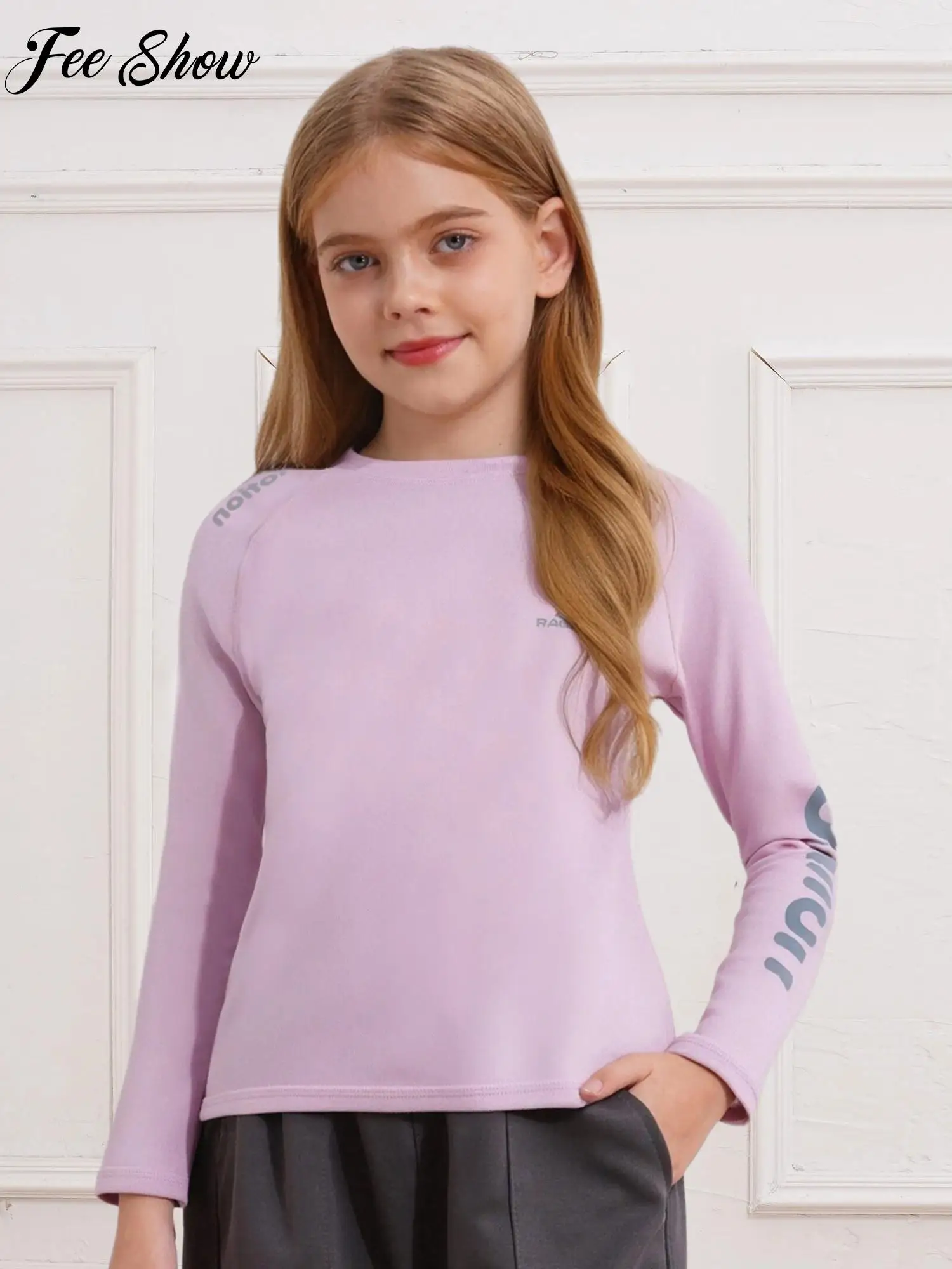 

Boys Girls Moisture-Wicking Sports Top Long Sleeve T-shirt Running Fitness Workout Costume for Hiking Camping Workout Sportswear