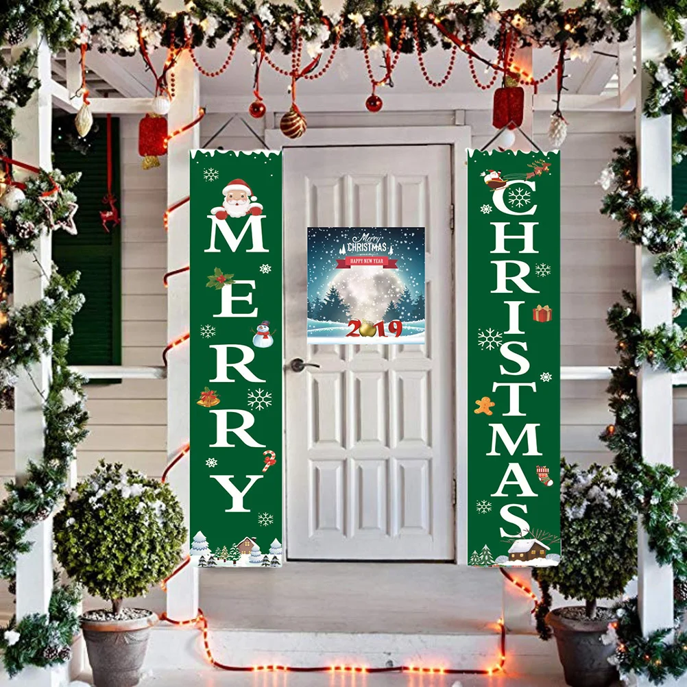 

Christmas Door Curtain Xmas Hanging nament Banner Doorway Decoration Made to der Flag Festive Atmosphere