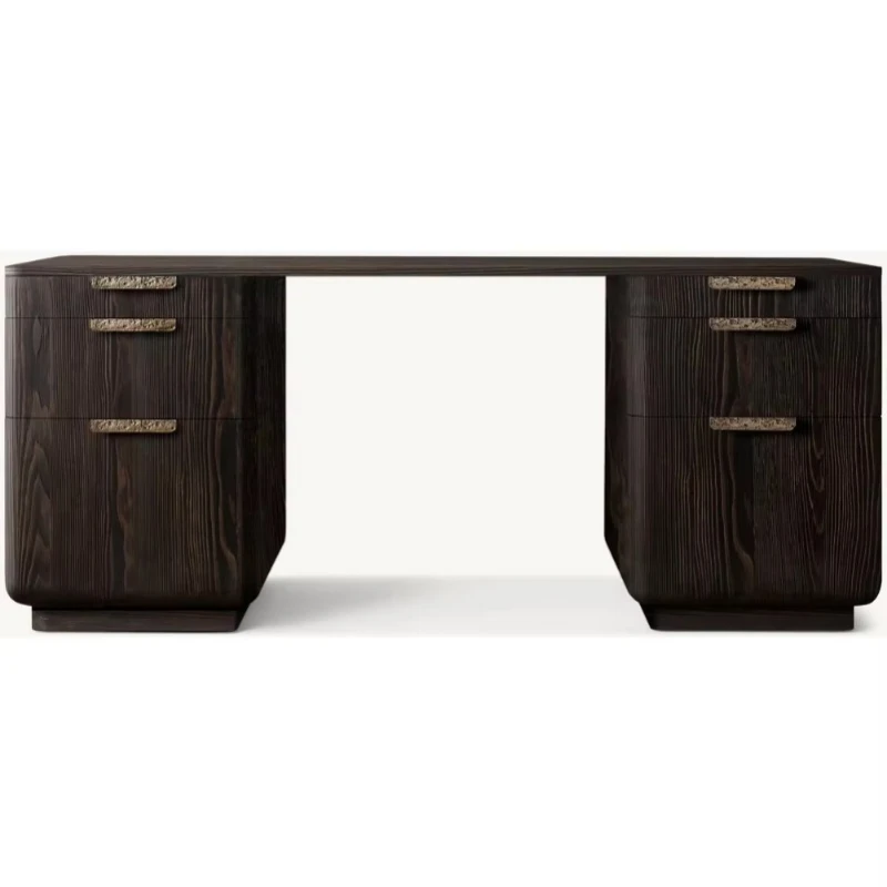 Solid wood carving desk, study furniture, dresser design, bedroom, villa and hotel