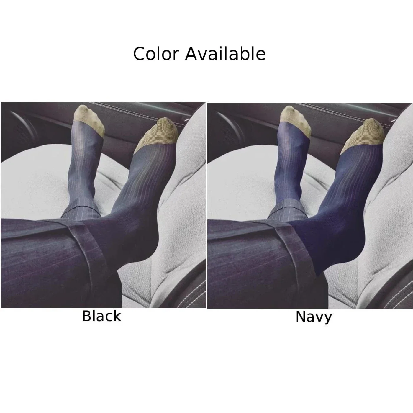 New Mens Thin Transparent Silky Sheer Dress Socks Breathable Business Business Stockings Slim Medium Length Formal Men's Socks