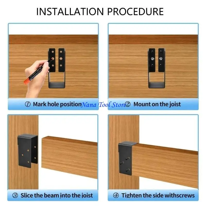 31GJ Sturdy Metal Adjustable Deck Post Base Brackets for Enhances Stability in Patios Balconies and Terraces Installations