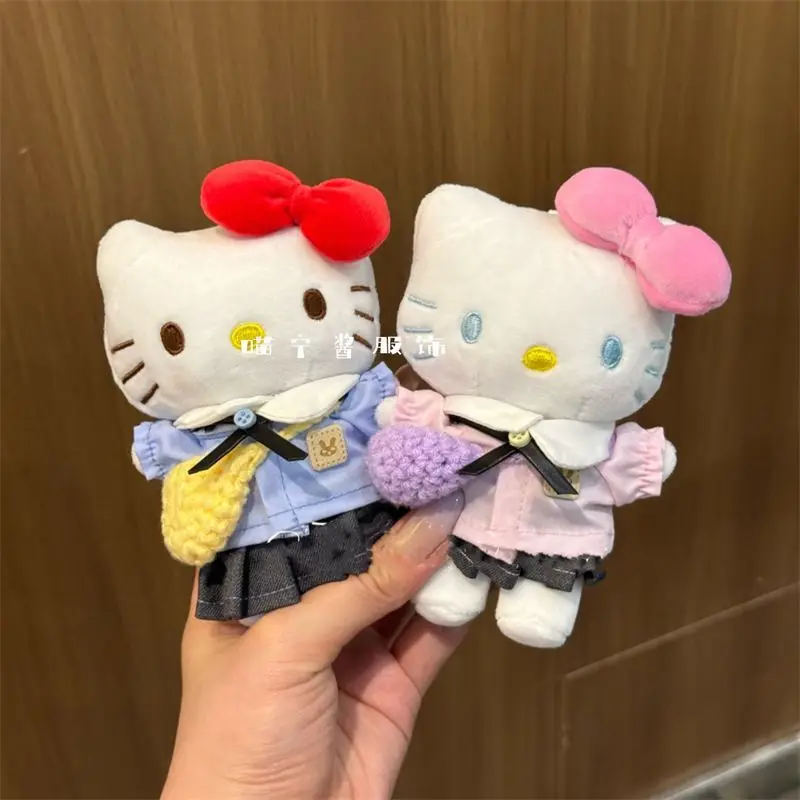 Kawaii Sanrio Hello Kitty peluche poupée sac pendentif dessin animé mignon Anime sac à dos accessoires porte-clés voiture cintre filles cadeaux jouets