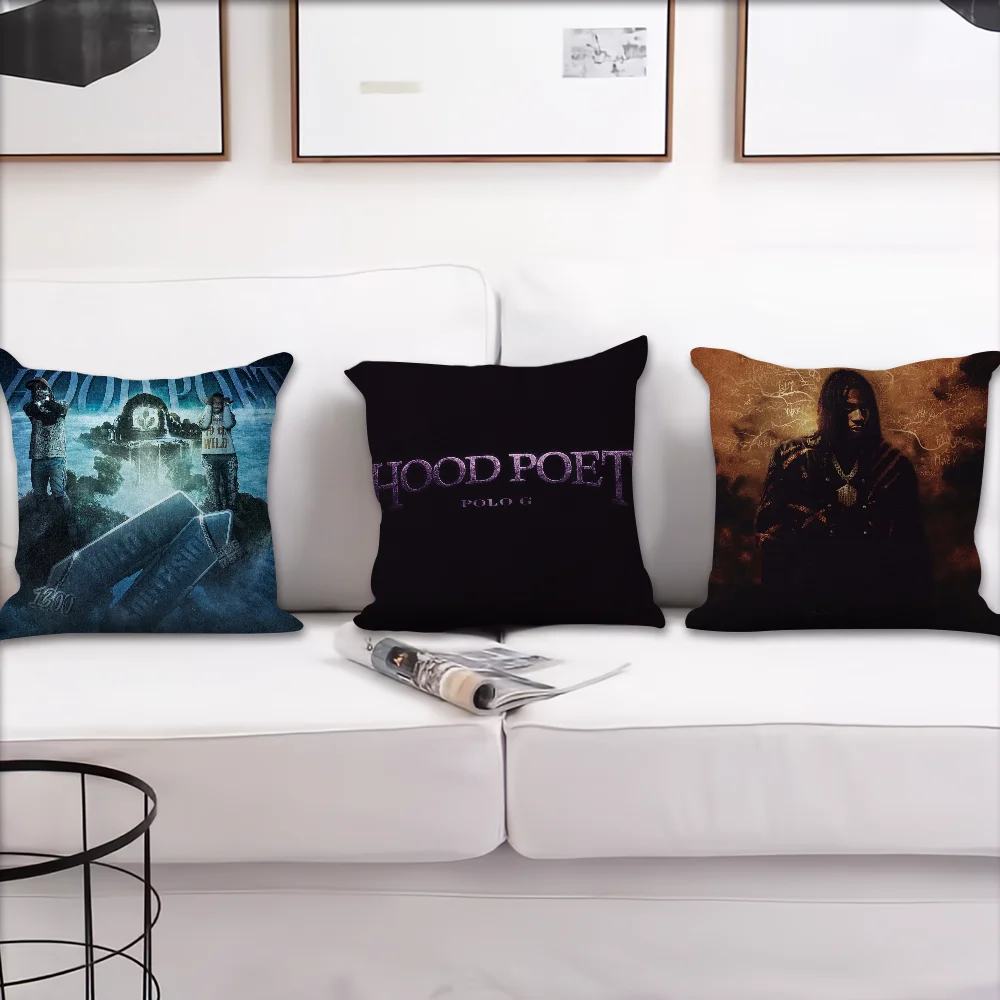 Polo G Hood Poet Pillow Case For Sofa Bedroom Living Room Office Bedside Table Backrest Cushion Printing Square