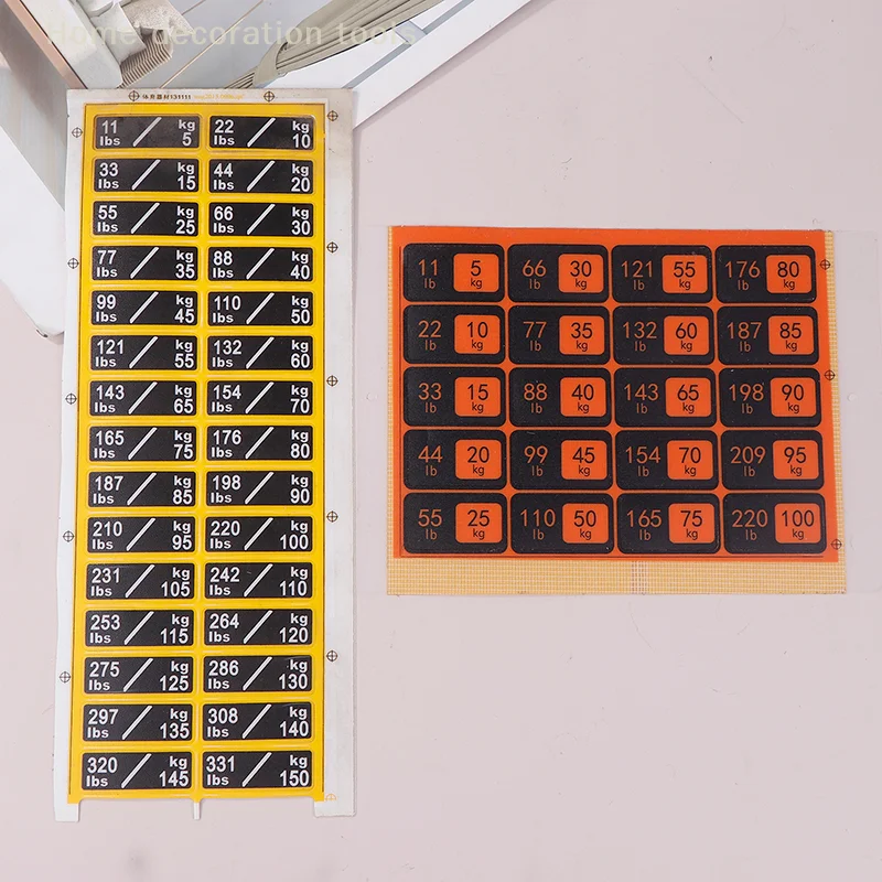 

Weight Stack Labels 4.5kg To 150kg Black Background White Number Weight Stickers For Fitness Equipment Gym Strength Training