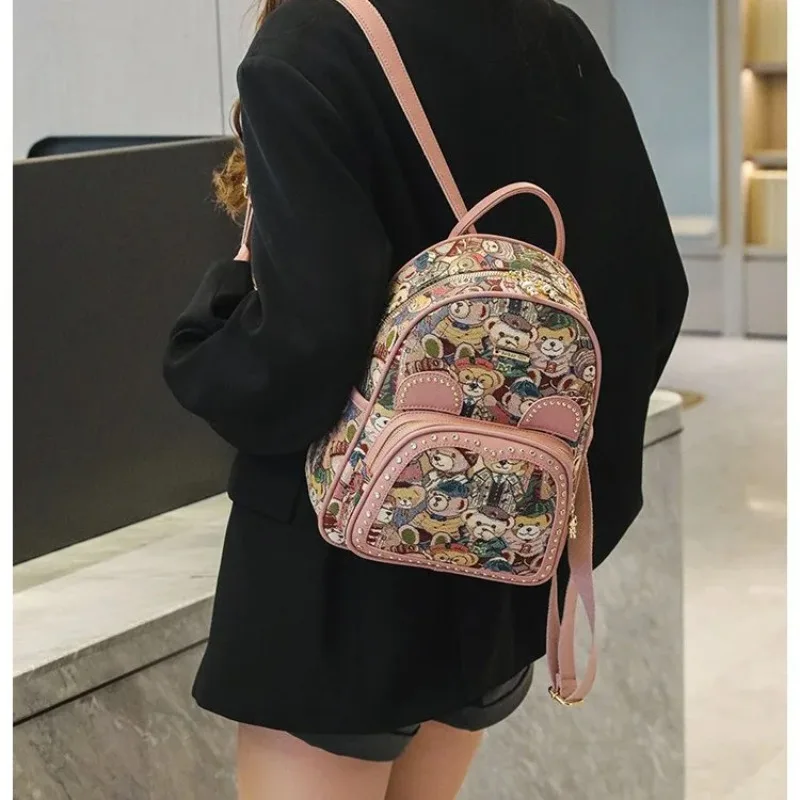 Girl Birthday Gift Practical School Cartoon Sle Double Layered Oulder Strap Zipper