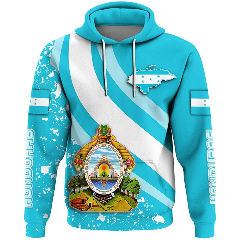 Honduras Flag Map 3D Printed Hoodie For Men Clothes Fashion National Emblem Sweatshirts Casual Male Hoodies Women Pullovers Tops #3