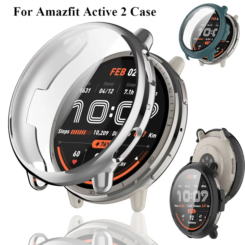 

Full Coverage Screen Protector For Amazfit Active 2 Case Protective Tempered Glass Cover Shell For Huami Amazfit Active 2 Bumper